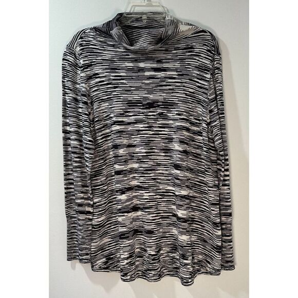 Nic + Zoe women’s gray & white thin knit turtleneck sweater size XL. #40-1011 - Picture 1 of 4